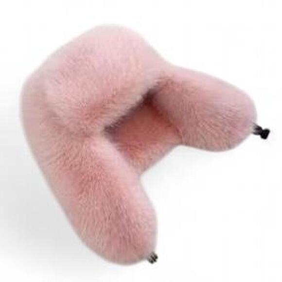 Super Cute! Baby Pastel Pink Faux Fur Snow Winter FW Trapper Hat Snap OS Kawaii - Picture 1 of 2